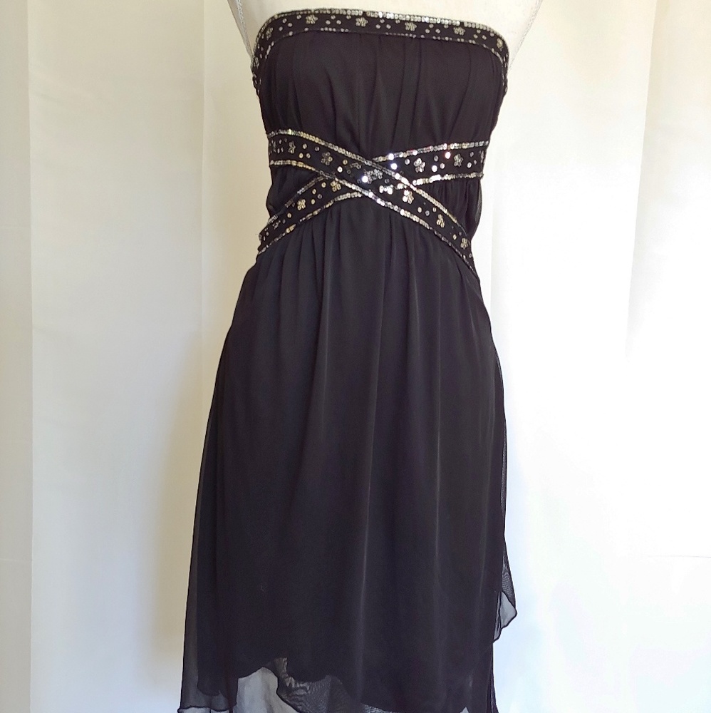 Trixxi Black Strapless Sequin Dress
